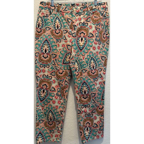 Chico’s So Slimming Girlfriend Ankle Colorful Floral Pants Size 2P (12P) - Picture 1 of 2